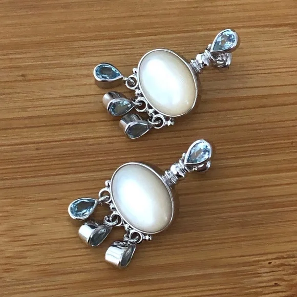 $56 Designer Estate Stud Earrings Sterling Silver Marked EA 925 CHINA - Picture 4 of 5